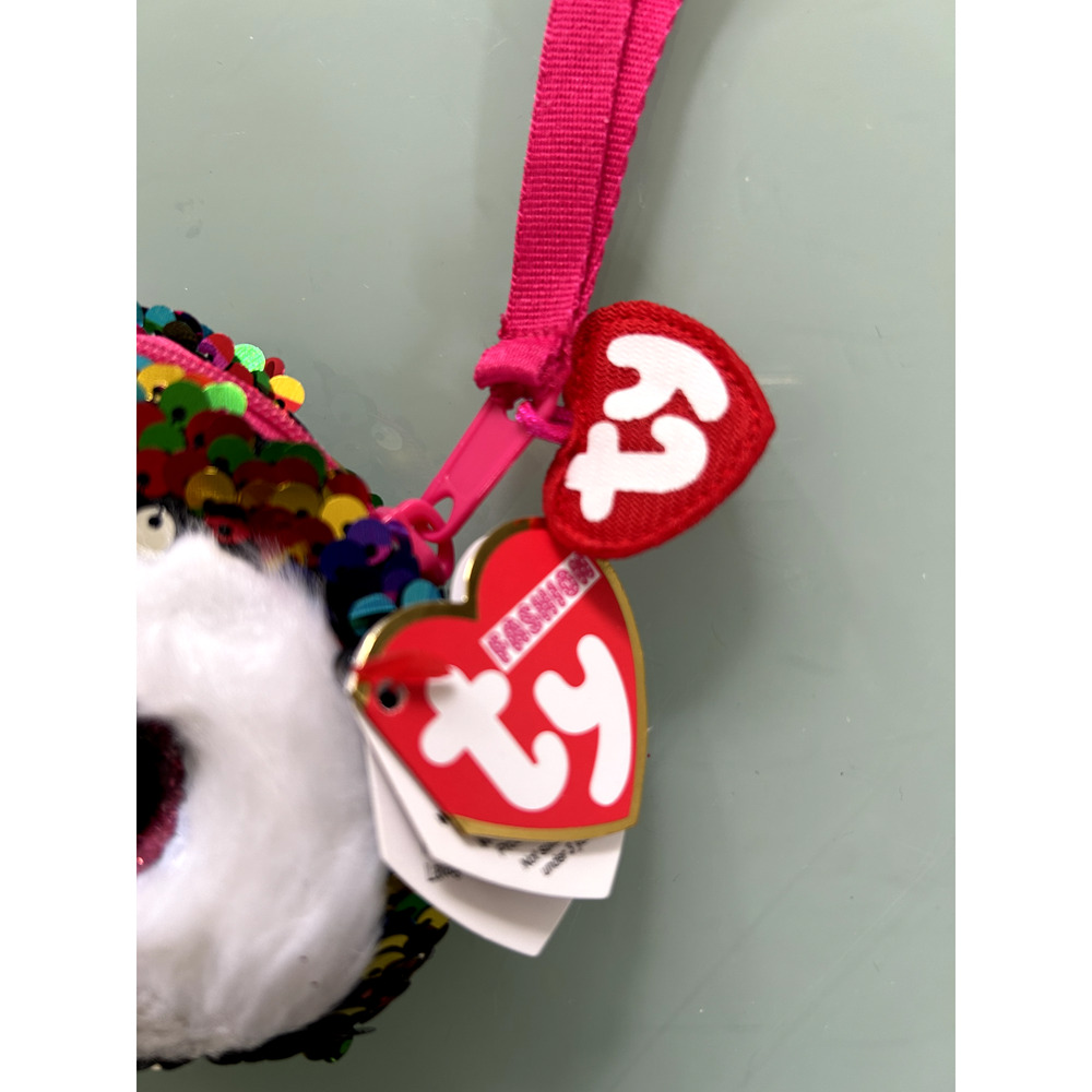 TY Beanie Babies Boos Flippables Sequin Wristlet 4.5" - Owen the Owl - Picture 3 of 4